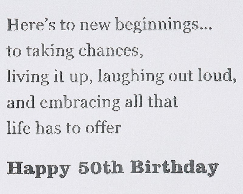 Papyrus 50th Birthday Card (New Beginnings) - Image 3